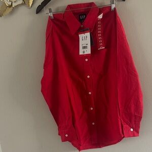 GAP Red Long Sleeve Button-Up Shirt